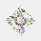Serviette En Papier Golf Easter eggs balls and flower and equipment (Coin)