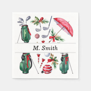 Serviette En Papier Golf équipement Noël Décoration golfeur