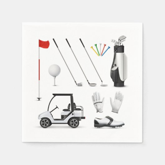 Serviette En Papier Golf Golfing (Devant)