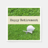Serviette En Papier Golf Happy retirement with golf Golf and tee (Devant)