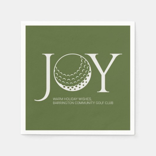 Serviette En Papier Golf Joy & Peace Green Christmas (Devant)