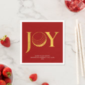 Serviette En Papier Golf Joy & Peace Red Christmas (En situation)