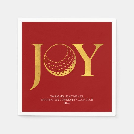 Serviette En Papier Golf Joy & Peace Red Christmas (Devant)