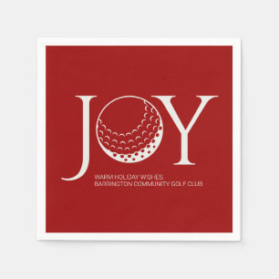 Serviette En Papier Golf Joy & Peace Red Christmas