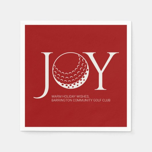 Serviette En Papier Golf Joy & Peace Red Christmas (Devant)