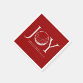 Serviette En Papier Golf Joy & Peace Red Christmas (Coin)