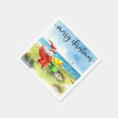 Serviette En Papier Golf Joyeux Noël avec le Père Noël (Coin)