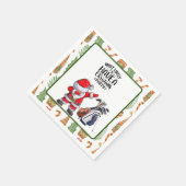 Serviette En Papier Golf Joyeux Noël avec le Père Noël (Coin)
