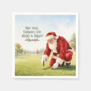 Serviette En Papier Golf Joyeux Noël avec le Père Noël