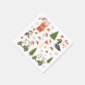 Serviette En Papier Golf Joyeux Noël avec Père Noël Golfing (Coin)