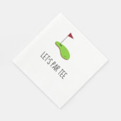 Serviette En Papier Golf Let’s Par avec drapeau de golf sur vert blanc (Coin)