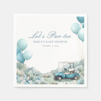 Serviette En Papier Golf Let's Par-tee Blue Baby Shower