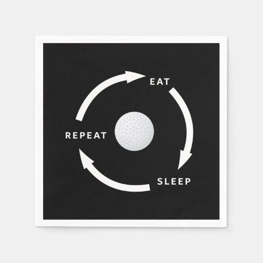 Serviette En Papier Golf Manger Sommeil Répéter Le Ventilateur De Spor (Devant)