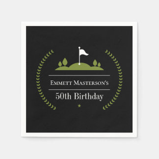 Serviette En Papier Golf moderne 50e Anniversaire Golf
