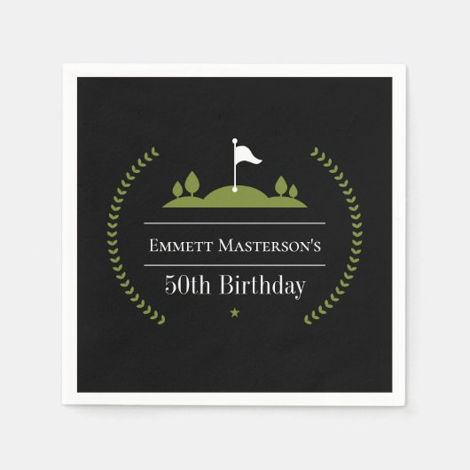 Serviette En Papier Golf moderne 50e Anniversaire Golf (Devant)