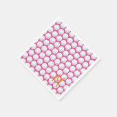 Serviette En Papier Golf Moderne Rose Blanc Orange initial Sports Golf (Coin)
