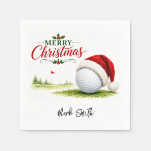 Serviette En Papier Golf Noël Allons au Par-Tee