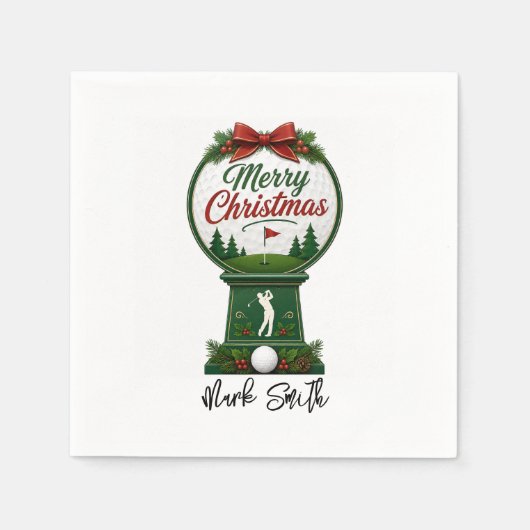 Serviette En Papier Golf Noël Allons au Par-Tee (Devant)