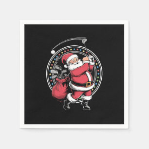 Serviette En Papier Golf Oh Noël Père Noël Vintage Golfer Golfi