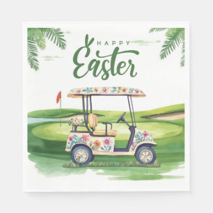 Serviette En Papier Golf Pâques pour golfeur aquarelle Printemps