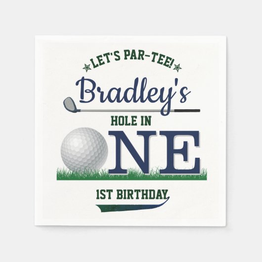 Serviette En Papier Golf PAR-TEE 1er anniversaire (Devant)