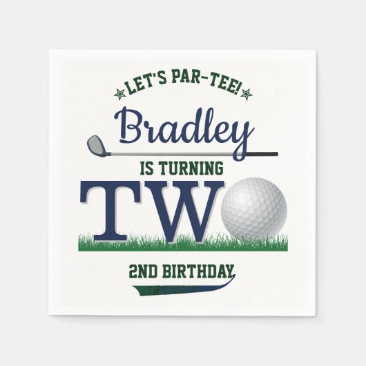 Serviette En Papier Golf PAR-TEE 2e anniversaire (Devant)