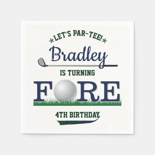 Serviette En Papier Golf PAR-TEE 4e anniversaire (Devant)