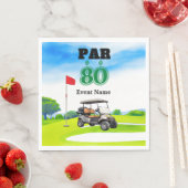 Serviette En Papier Golf Party 80e anniversaire (En situation)