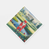 Serviette En Papier Golf Santa Claus is golfing on Christmas (Coin)