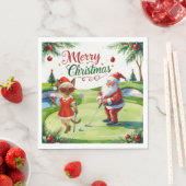 Serviette En Papier Golf Siamese Chat est en Noël Golf Course (En situation)