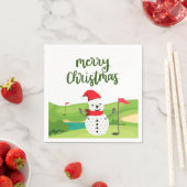 Serviette En Papier Golf Snowman pour Golfer Joyeux Noël (En situation)