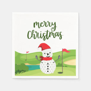 Serviette En Papier Golf Snowman pour Golfer Joyeux Noël