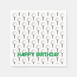 Serviette En Papier Golf Sports Joyeux Anniversaire Classic Balls Tee
