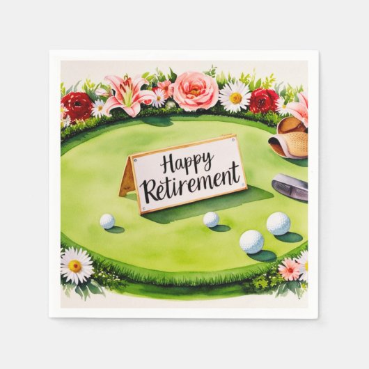 Serviette En Papier Golf sur le thème de la retraite de Golfer (Devant)