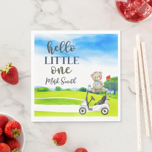 Serviette En Papier Golf Teddy Bear It's Boy for Baby shower (En situation)