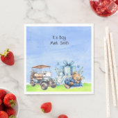 Serviette En Papier Golf Teddy Bear It's Boy for Baby shower (En situation)