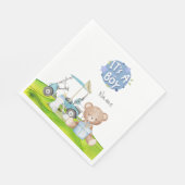 Serviette En Papier Golf Teddy Bear It's Boy for Baby shower Napkins (Coin)
