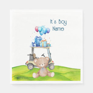 Serviette En Papier Golf Teddy Bear It's Boy for Baby shower Napkins