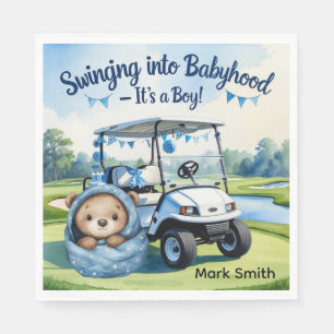 Serviette En Papier Golf Teddy Bear It's Boy for Baby shower Napkins