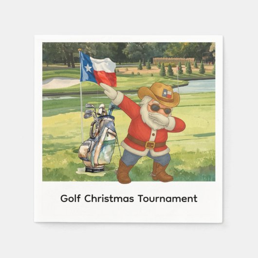 Serviette En Papier Golf Texas Golfeur est la fête de Noël du golf (Devant)
