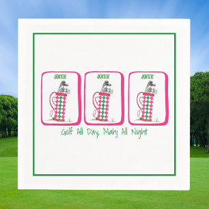 Serviette En Papier Golf toute la journée, Mahj toute la nuit Mahjong