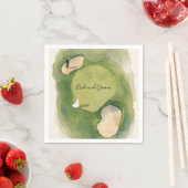 Serviette En Papier Golf Wedding with bride and groom on golf course (En situation)
