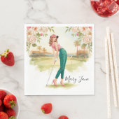 Serviette En Papier Golf Woman golfer on golf course (En situation)