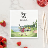 Serviette En Papier Golfer 65e anniversaire Dabbing avec voiturette de (En situation)