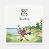 Serviette En Papier Golfer 65e anniversaire Dabbing avec voiturette de (Devant)