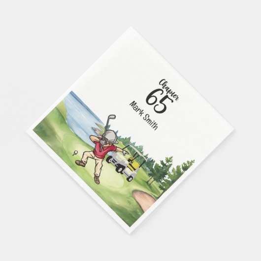 Serviette En Papier Golfer 65e anniversaire Dabbing avec voiturette de (Coin)