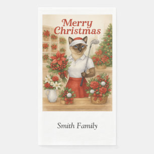 Serviette En Papier Golfer Cat Femme thème de Noël pour amoureux des a