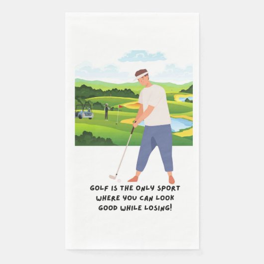 Serviette En Papier Golfer drôle dire sur golfer (Devant)