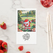 Serviette En Papier Golfer Santa Cluas Dabbing Golf Christmas Party (En situation)