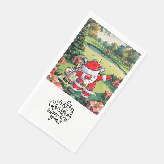 Serviette En Papier Golfer Santa Cluas  Dabbing Golf Christmas Party  (Coin)